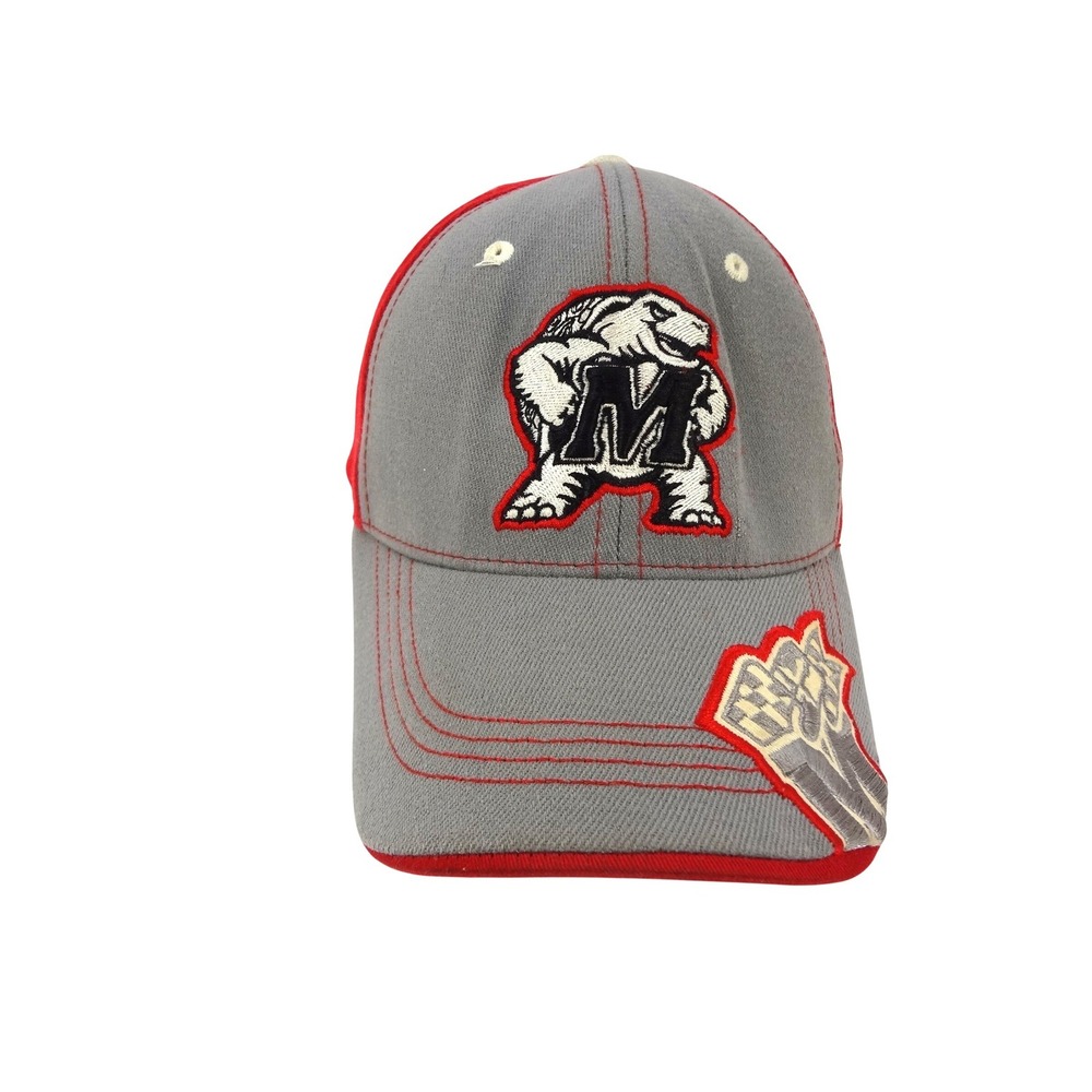 Top of the World Maryland Terrapins Hat Grey‎ Red Testudo Mascot One Fit Cap